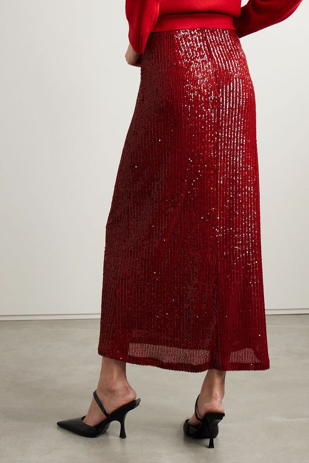 IN THE MOOD FOR LOVE Rene sequined tulle maxi skirt