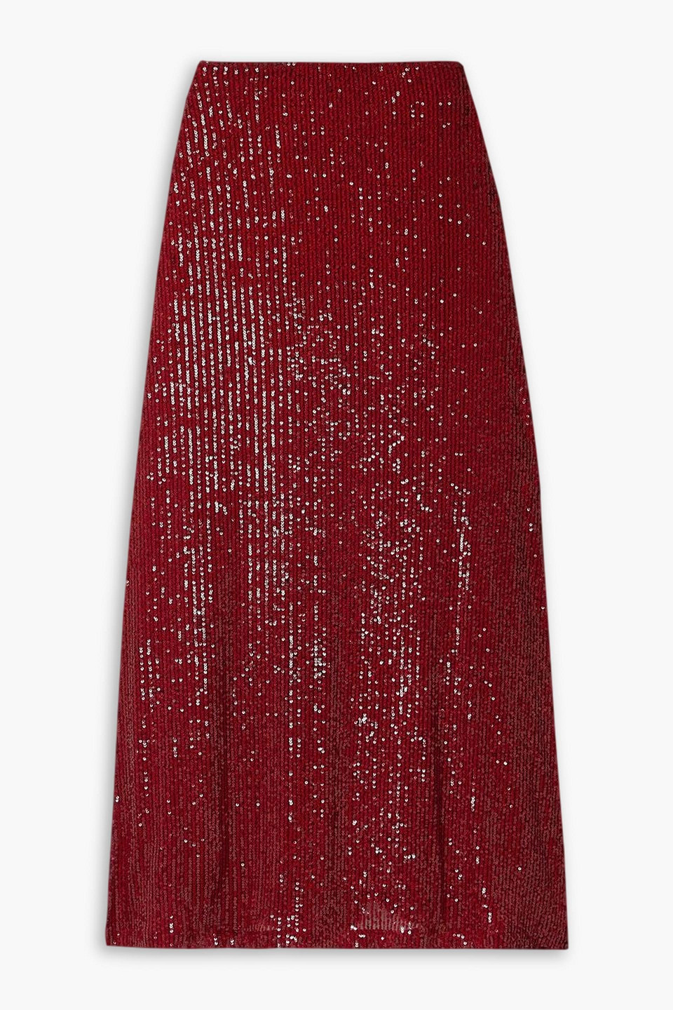 In The Mood For Love Rene Sequined Tulle Maxi Skirt In Claret