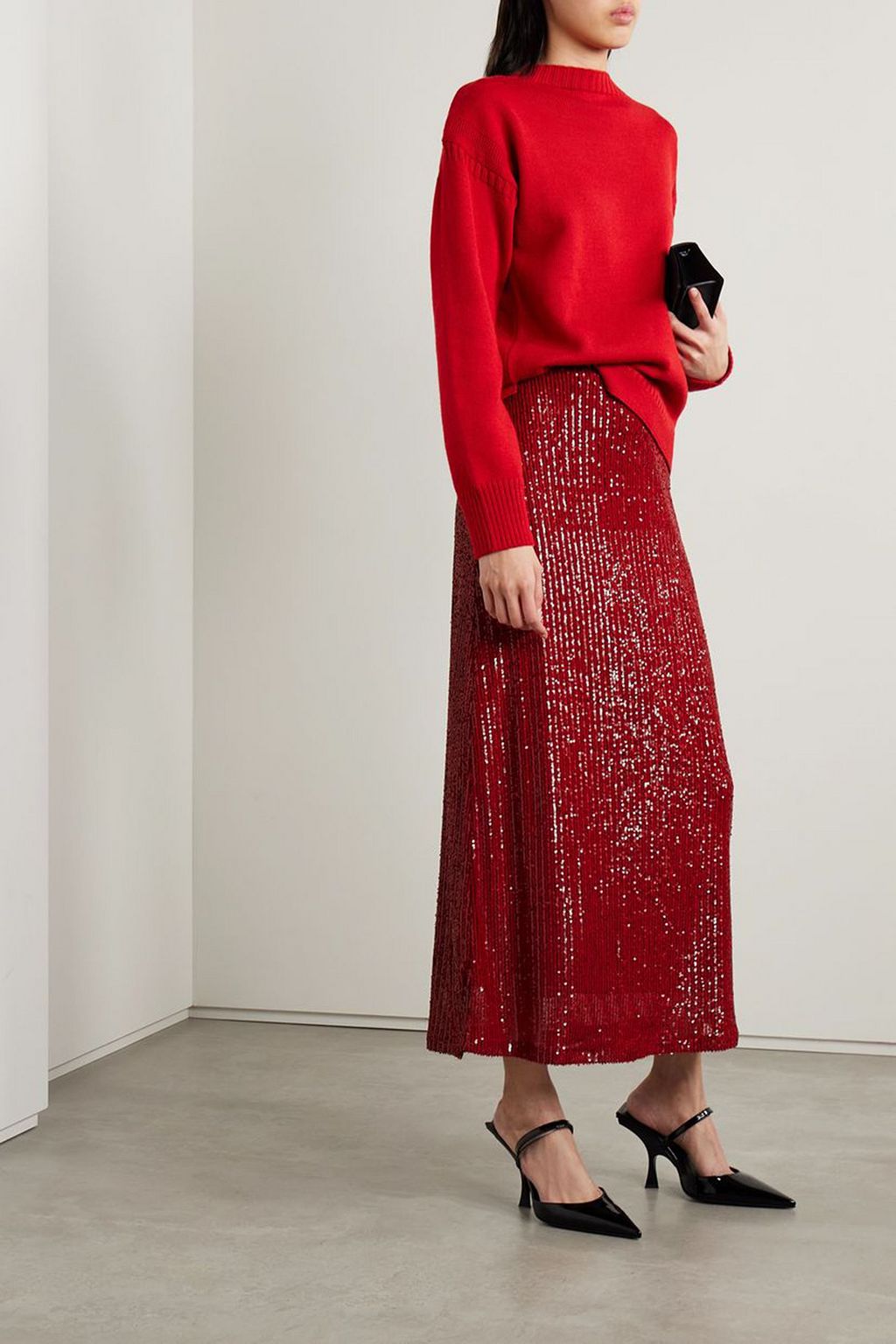 IN THE MOOD FOR LOVE Rene sequined tulle maxi skirt