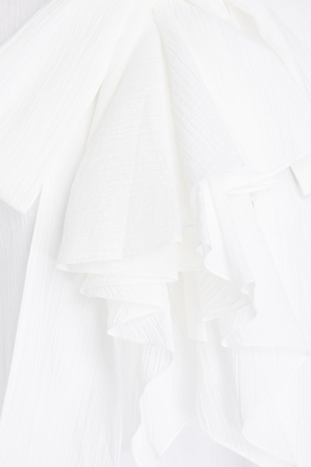 BALMAIN コットンクレポン ミニワンピース リボンタイ