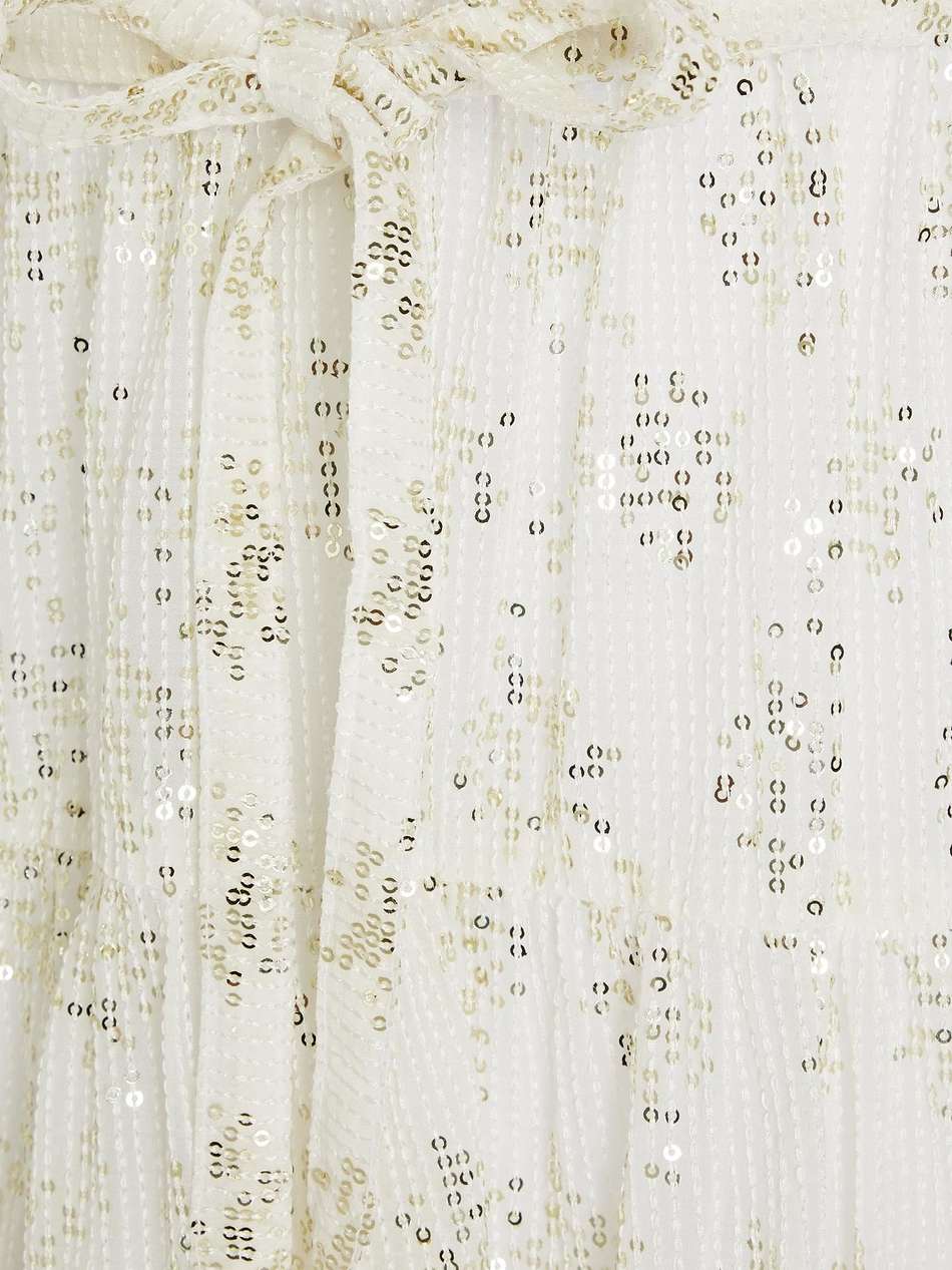colombe sequin-embellished tiered gauze mini dress