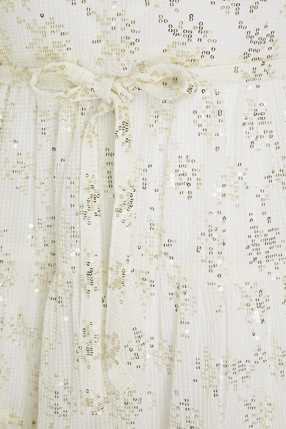 SUNDRESS COLOMBE SEQUIN-EMBELLISHED TIERED GAUZE MINI DRESS