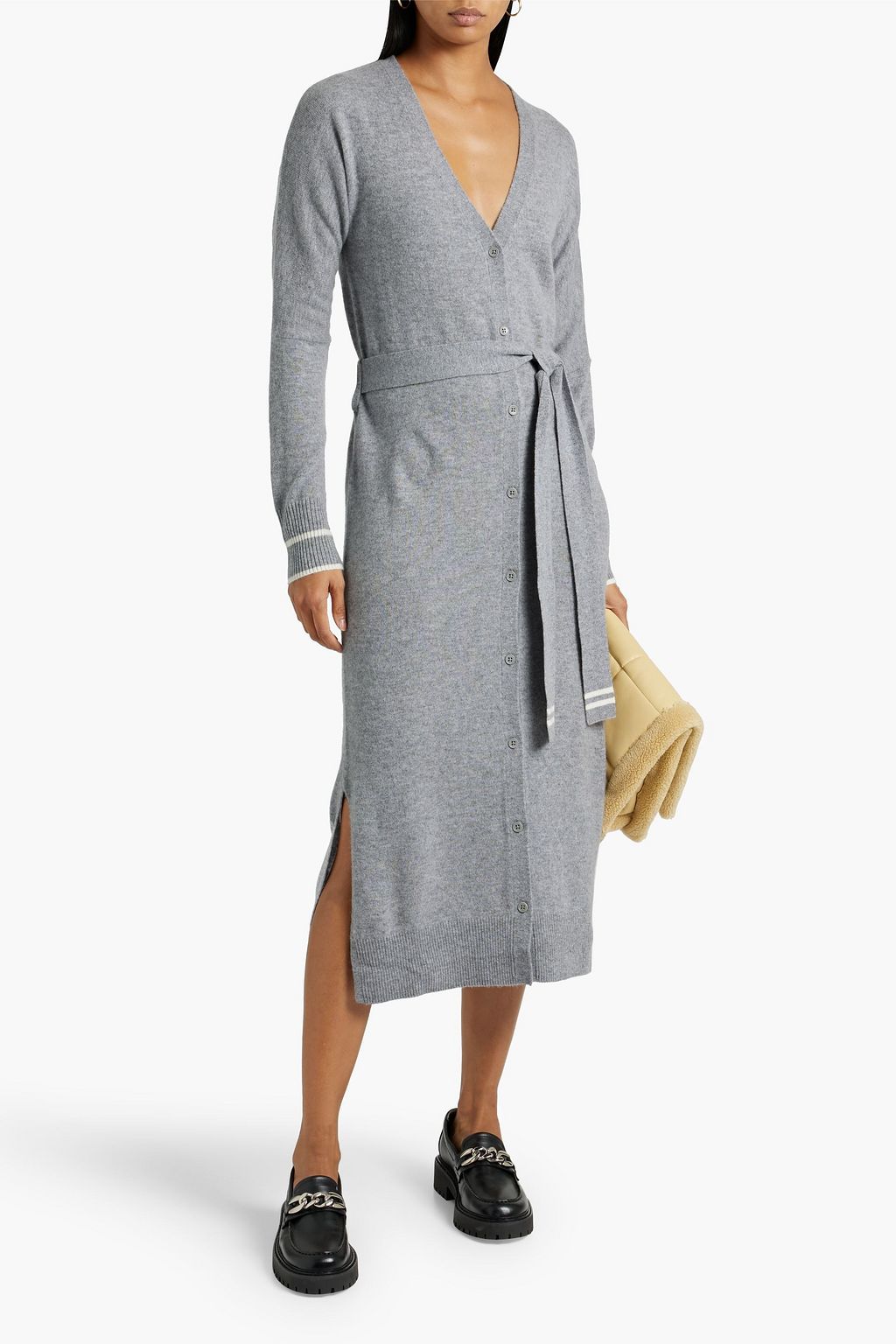 CHINTI & PARKER Belted merino wool and cashmere-blend midi dress