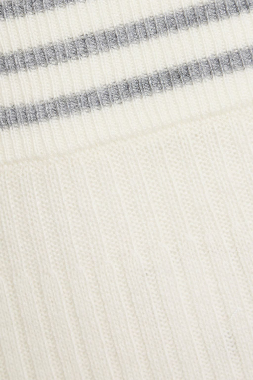 CHINTI & PARKER Striped ribbed silk and cotton-blend skirt