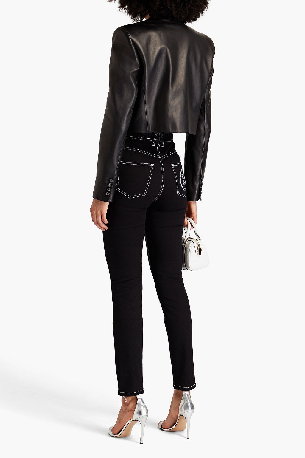 BALMAIN 하이라이즈 슬림 레그 진