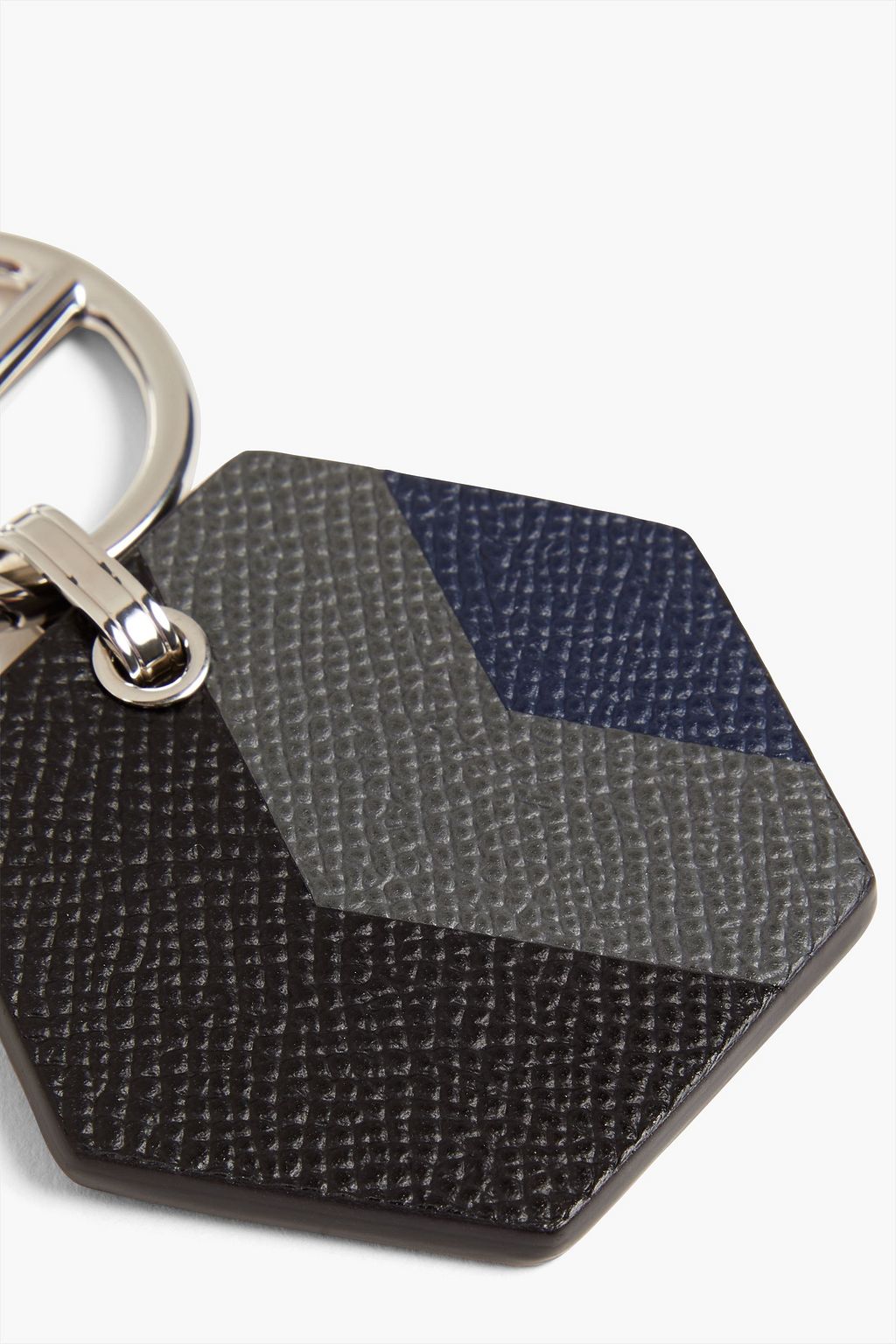 DUNHILL Printed textured-leather keychain