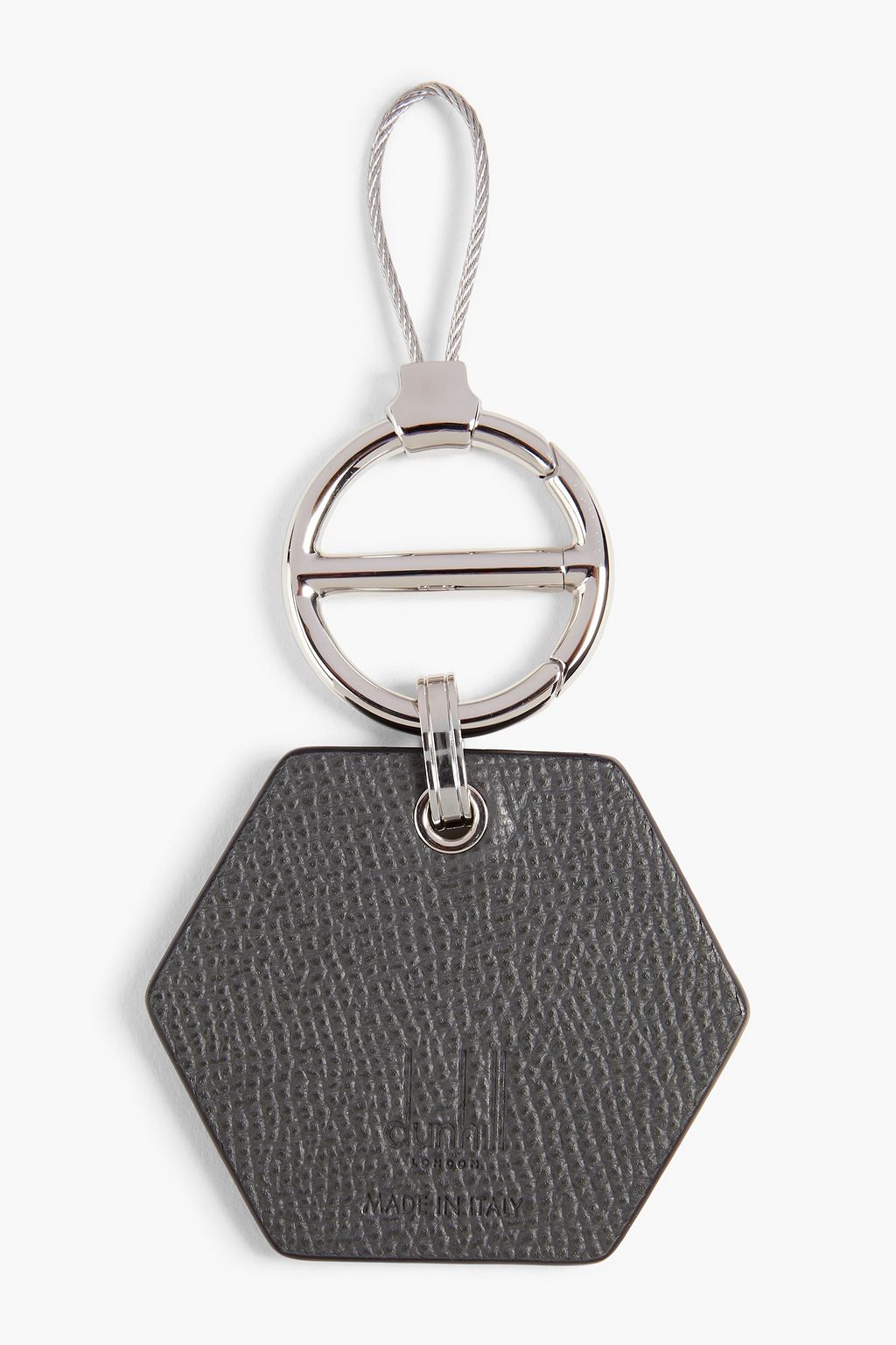 DUNHILL Printed textured-leather keychain