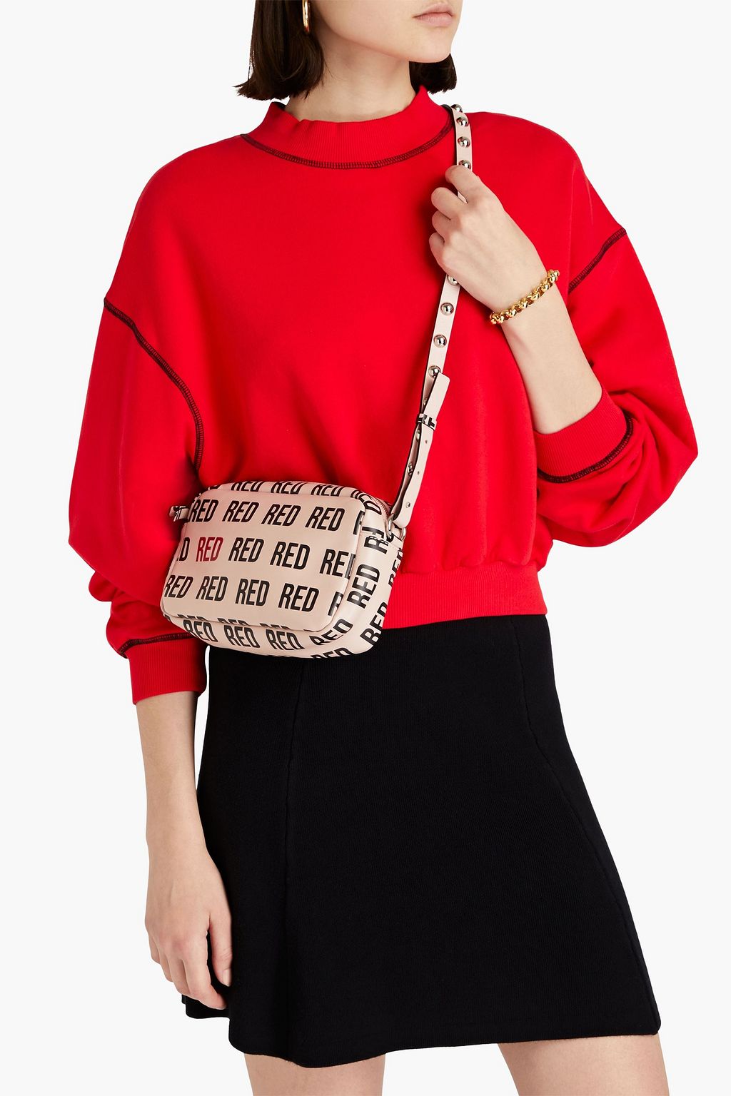 RED(V) Printed leather shoulder bag