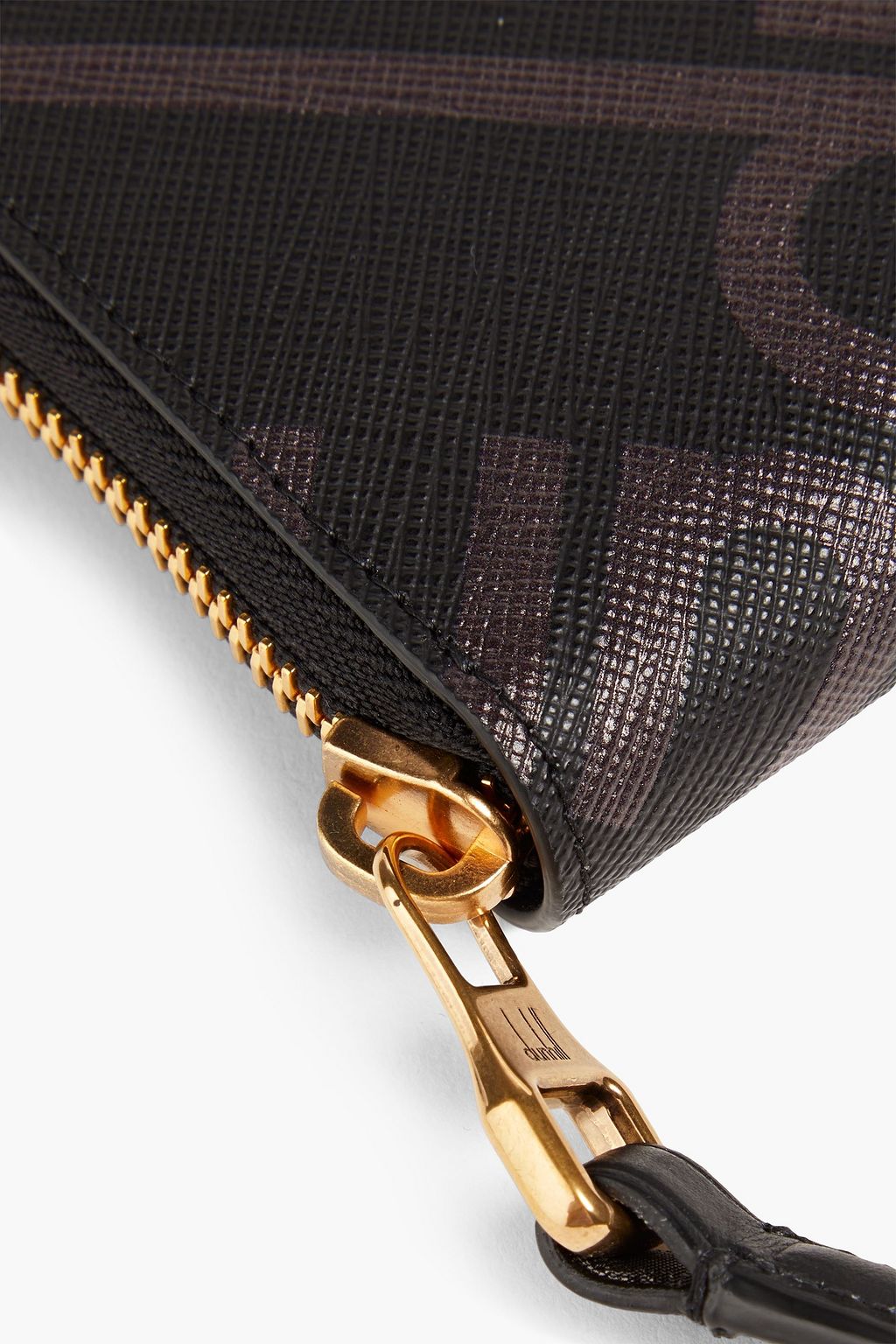 DUNHILL Logo-print faux textured-leather coin purse