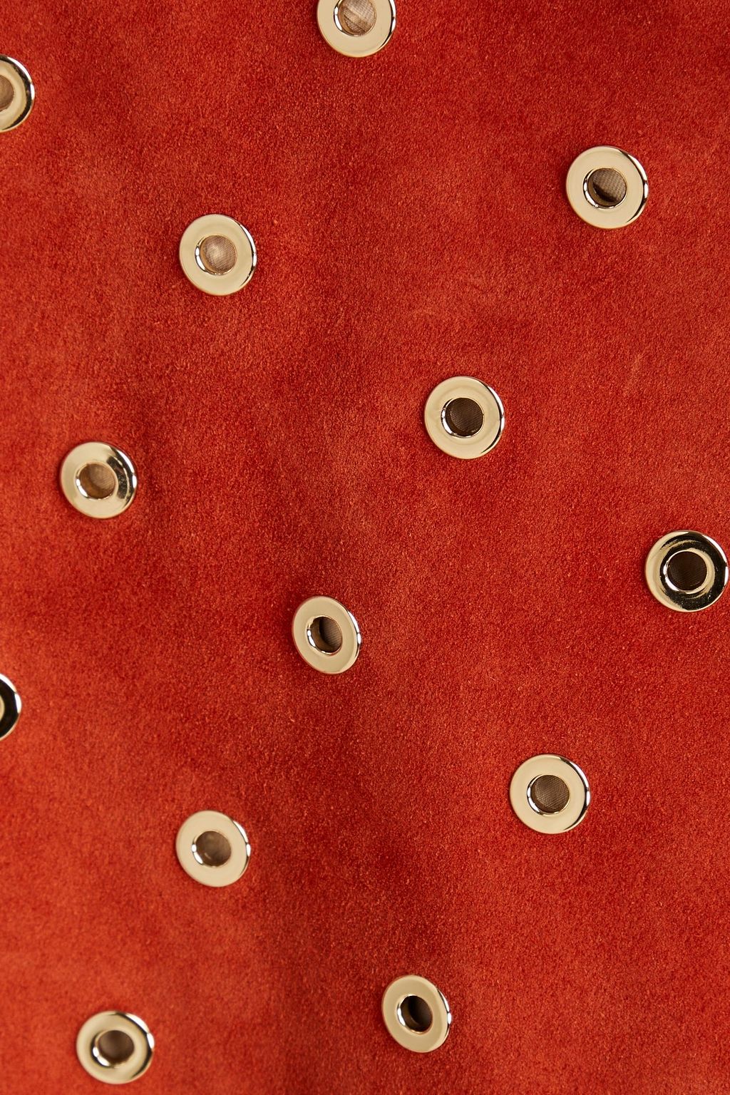 BALMAIN Wrap-effect eyelet suede mini skirt