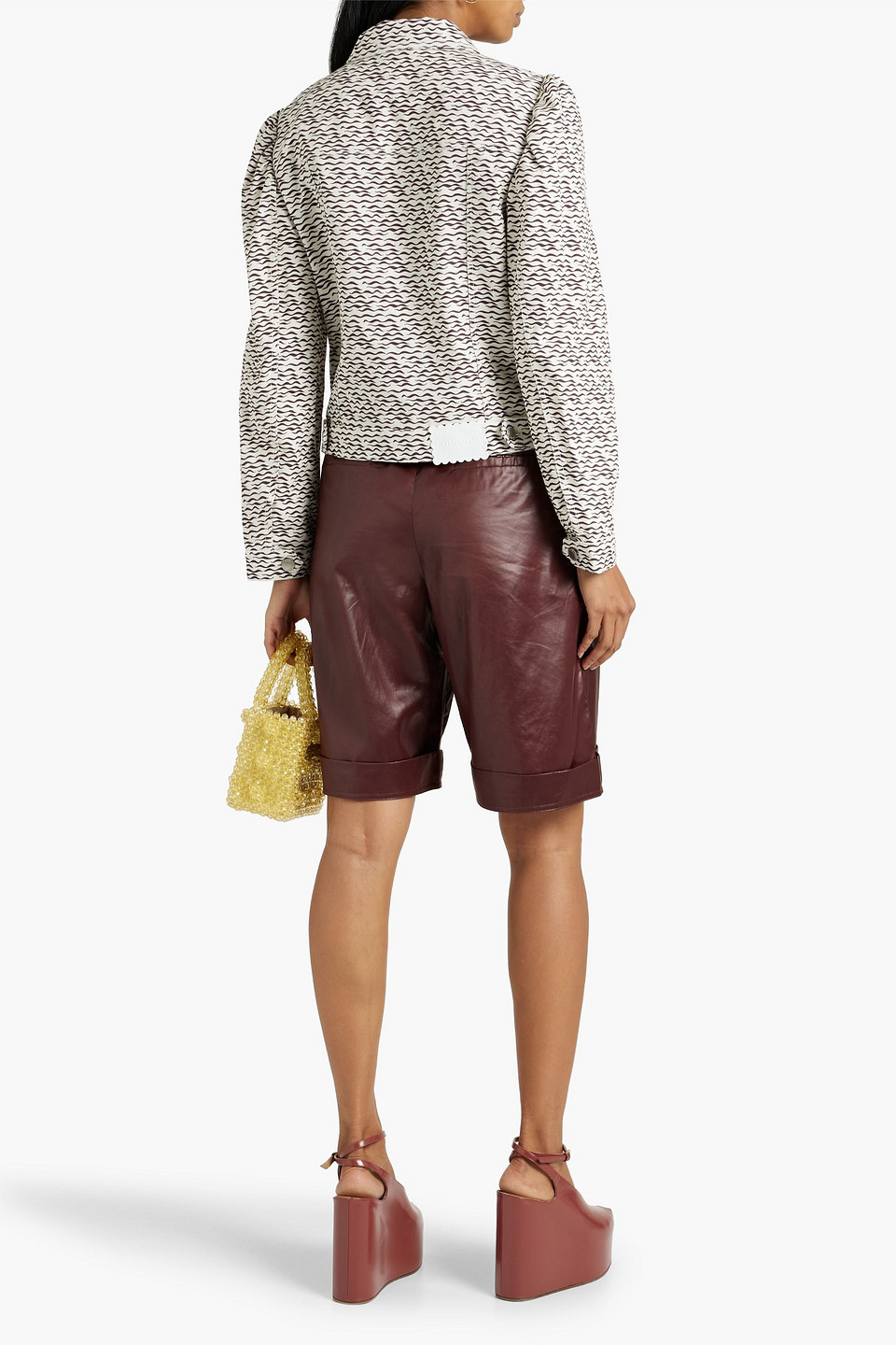 Shrimps Aloea Printed Denim Jacket In Brown