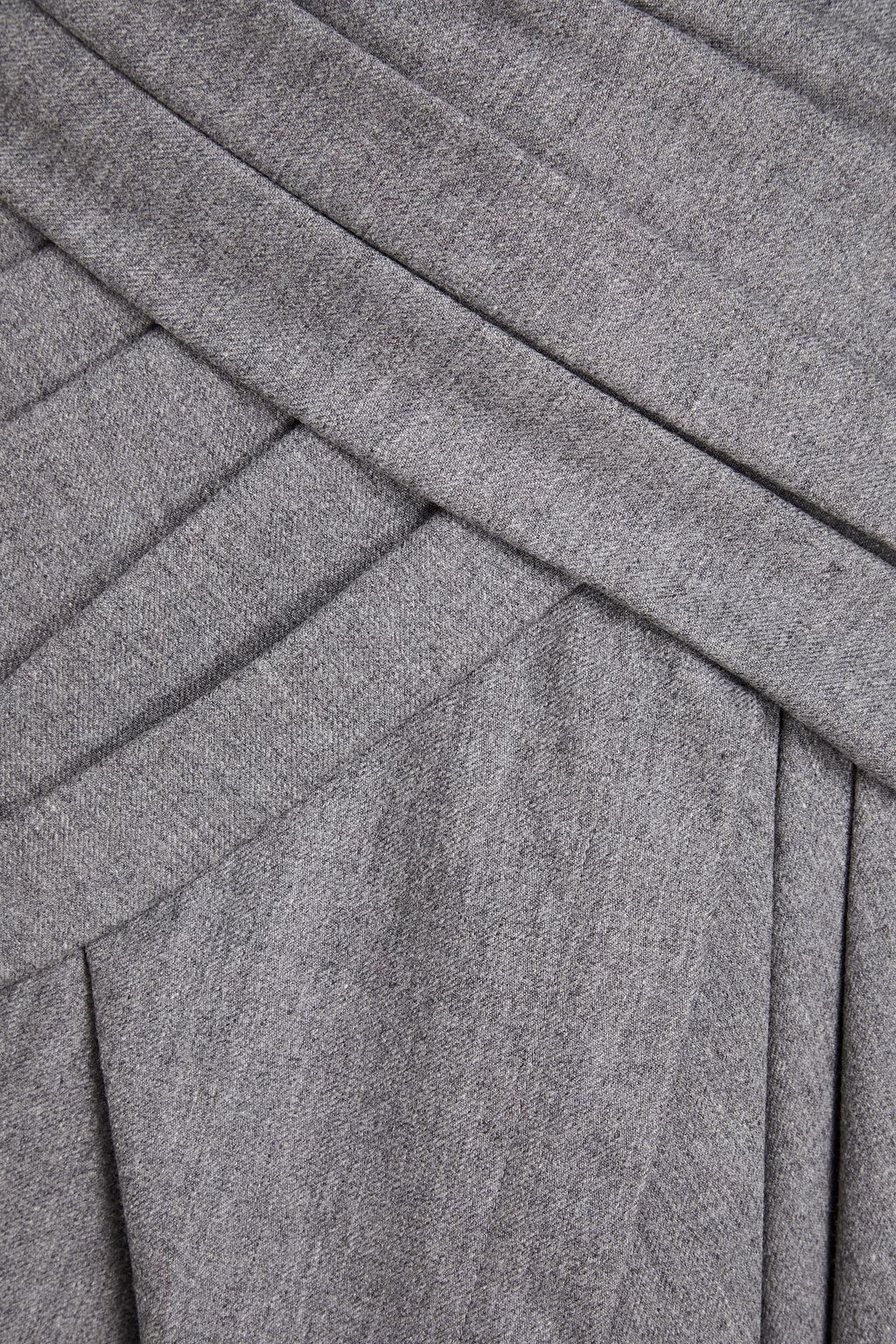 BALMAIN Wrap-effect pleated wool-blend maxi skirt