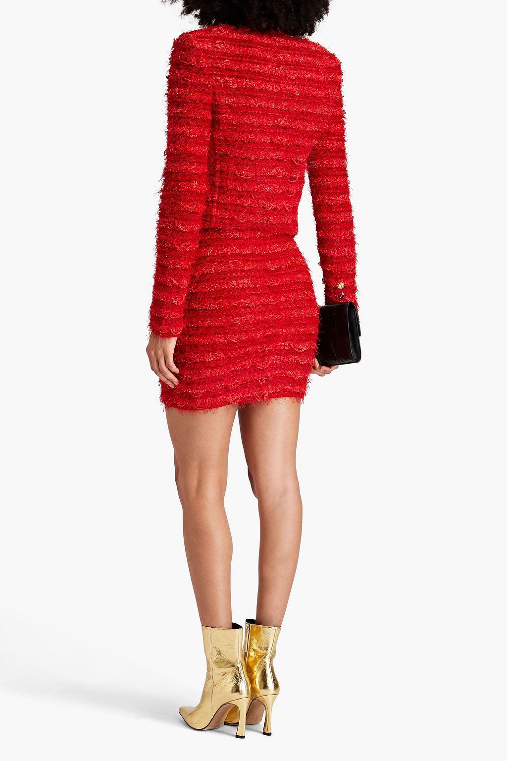 BALMAIN ツイード ジャケット ほつれ加工 メタリック