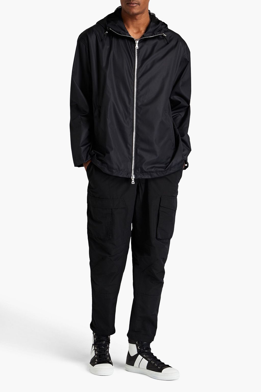 BALMAIN Shell hooded jacket