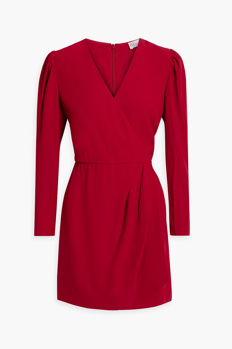 Red Valentino Wrap-effect Crepe Mini Dress In Red