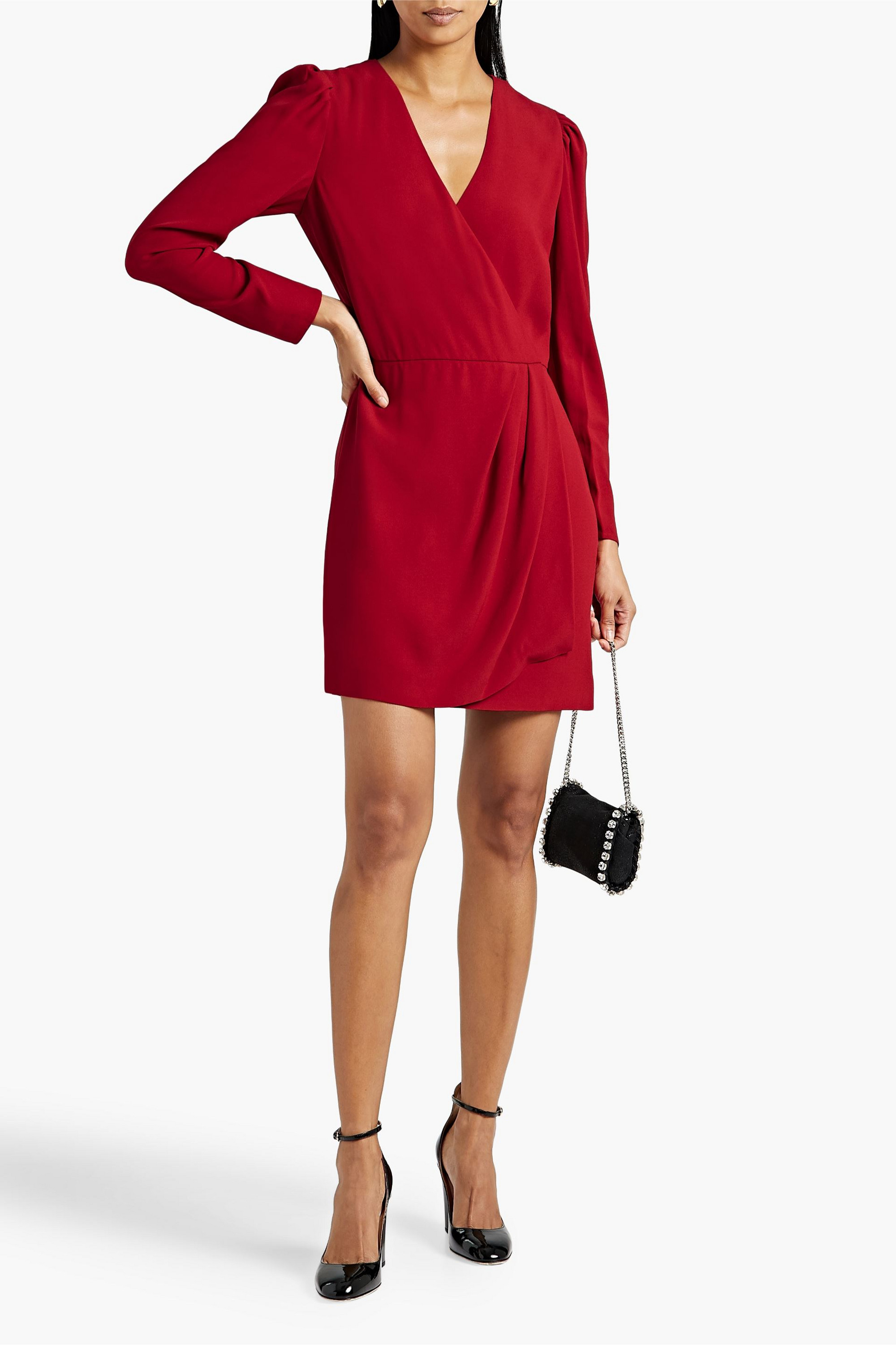 REDValentino Wrap-effect crepe mini dress