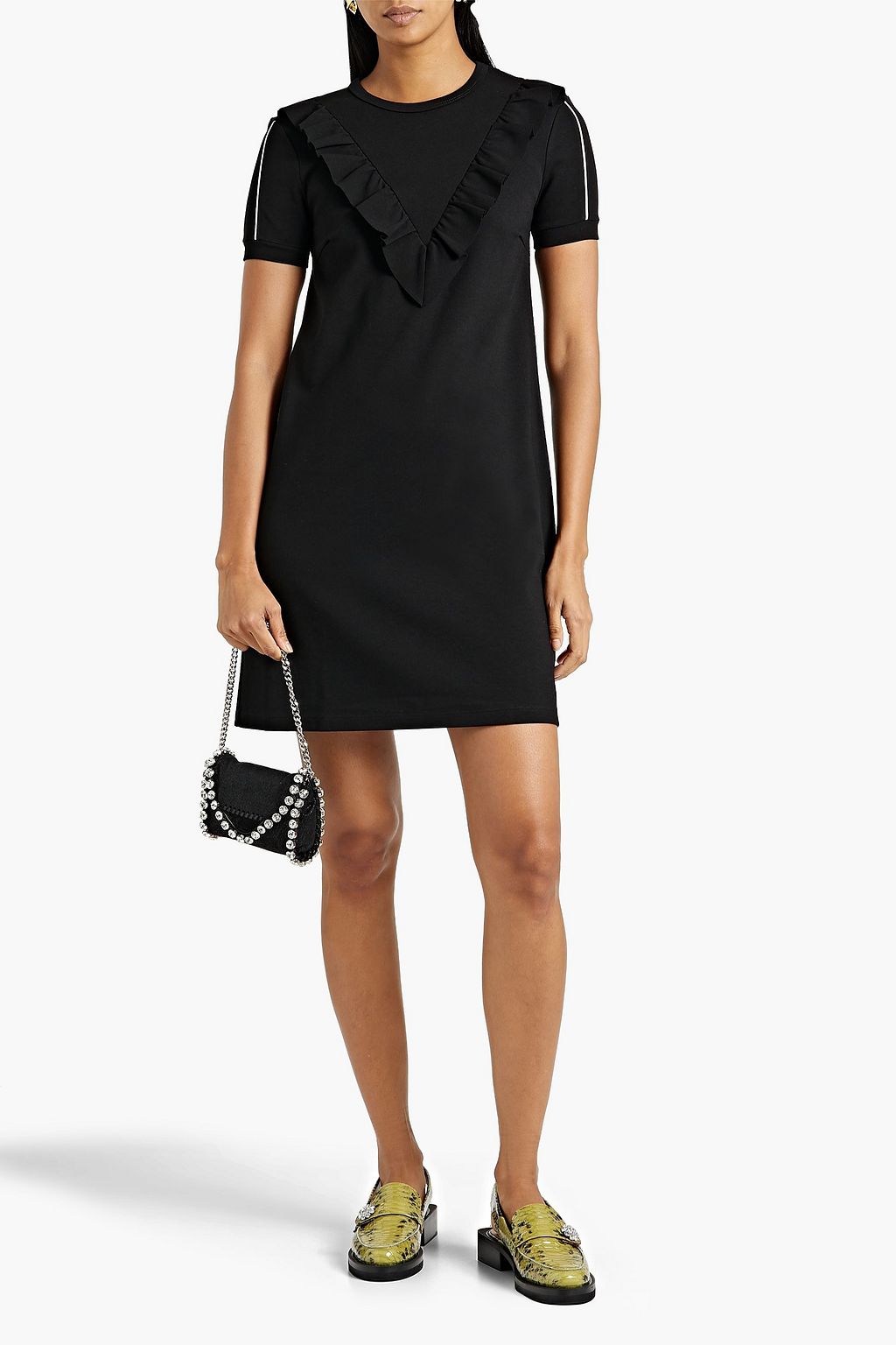 REDVALENTINO Ruffled jersey mini dress