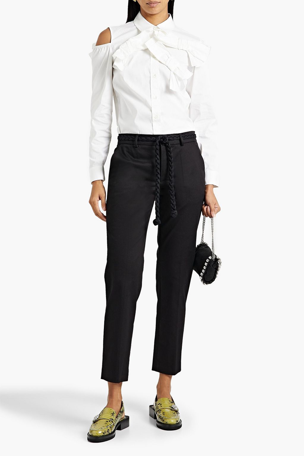 REDVALENTINO Cotton-blend twill slim-leg pants