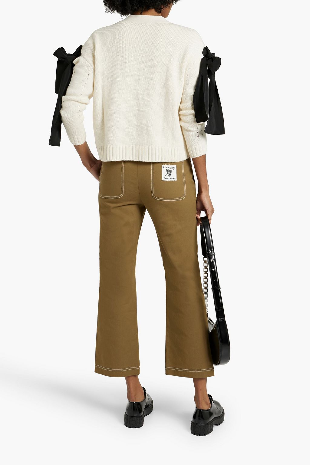 REDVALENTINO Cotton-blend twill kick-flare pants