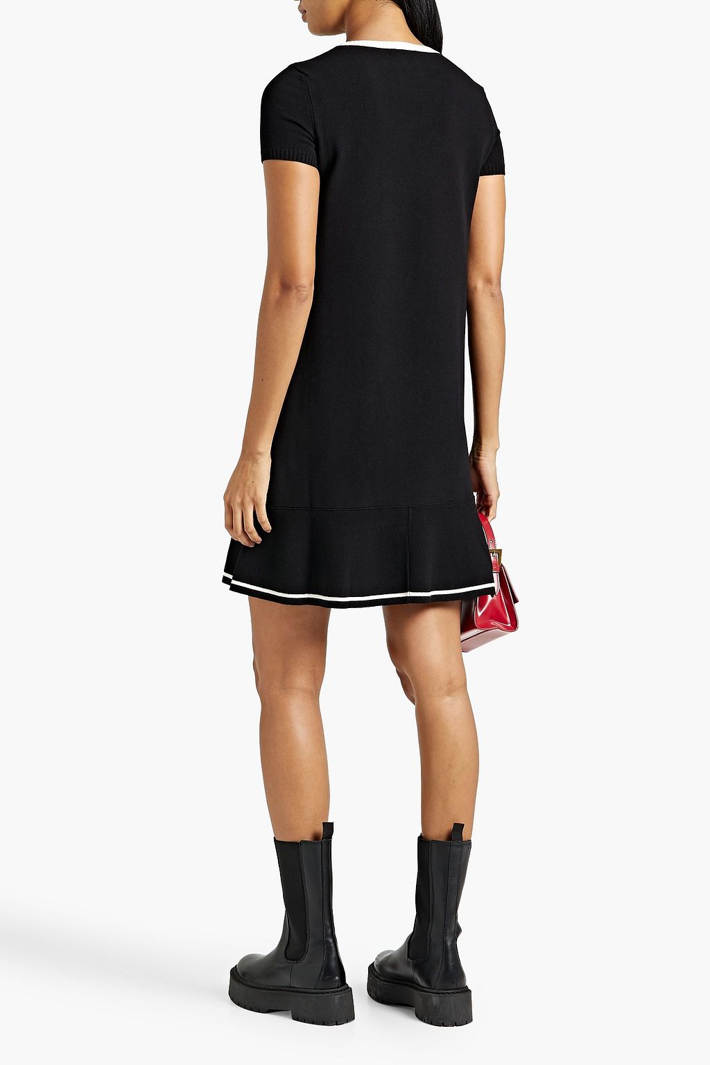 REDVALENTINO Striped knitted mini dress