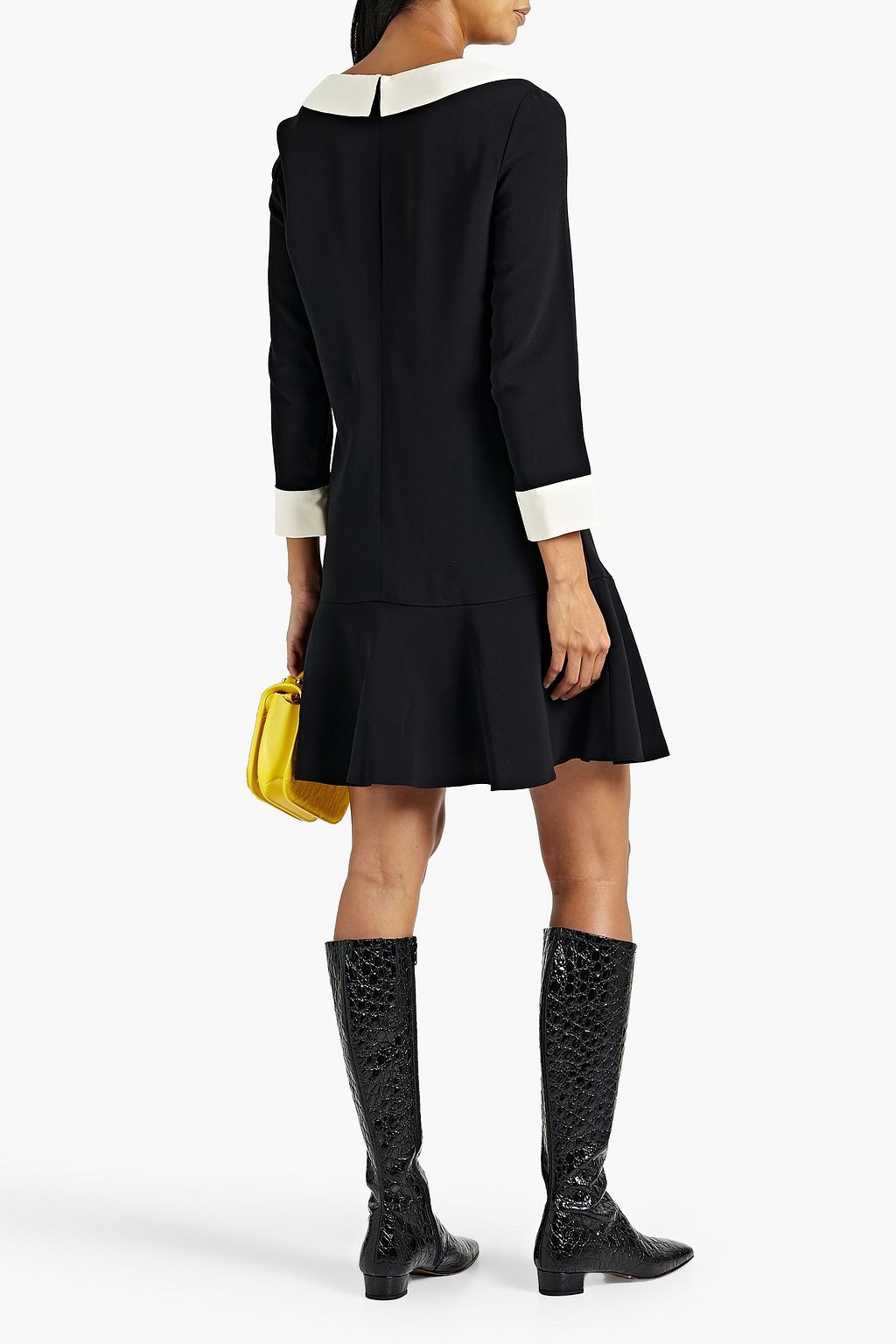 REDVALENTINO Pussy-bow crepe de chine mini dress