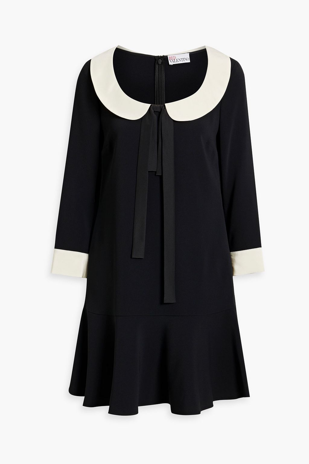 REDVALENTINO Pussy bow crepe de chine mini dress THE OUTNET