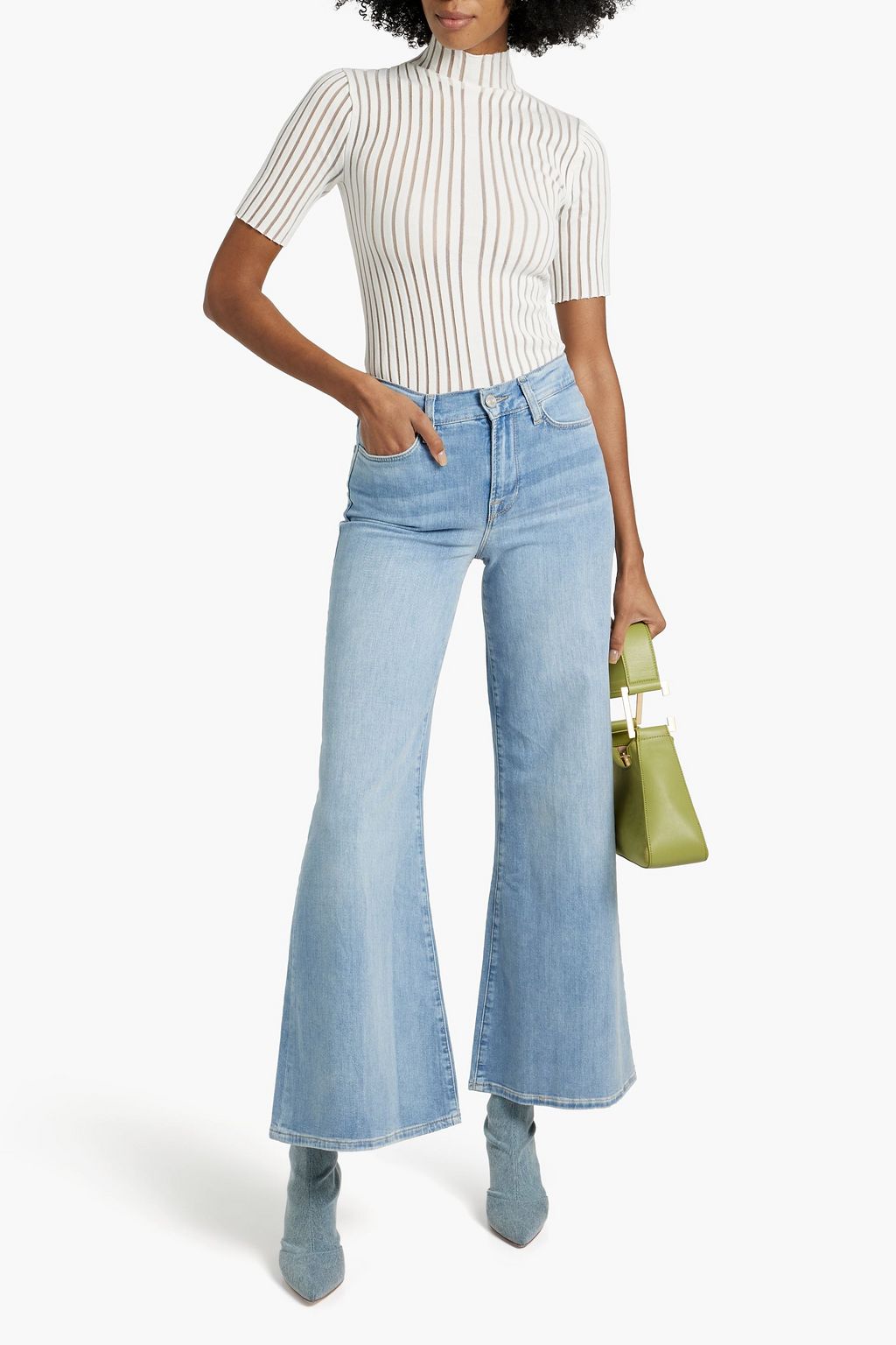 FRAME Le Pixie Palazzo high-rise flared jeans