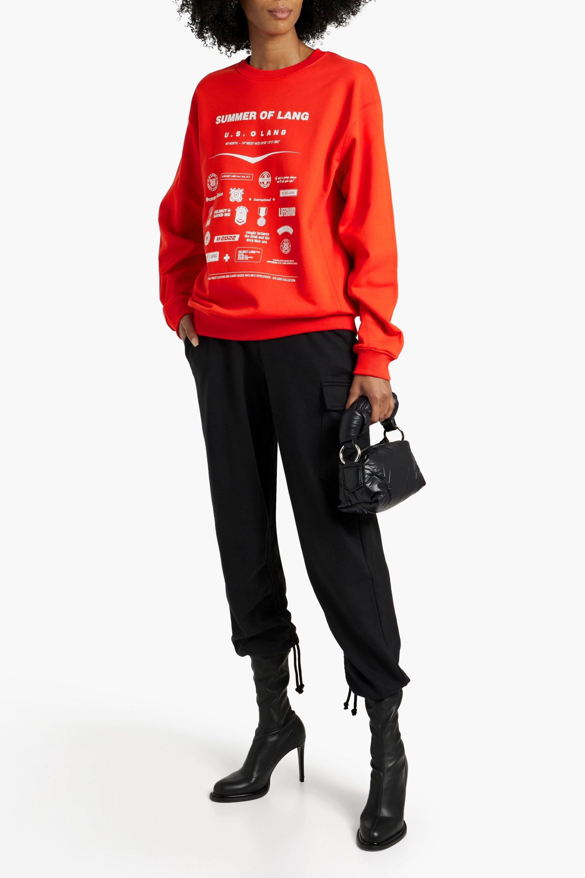 Helmut Lang Printed French cotton-terry sweatshirt