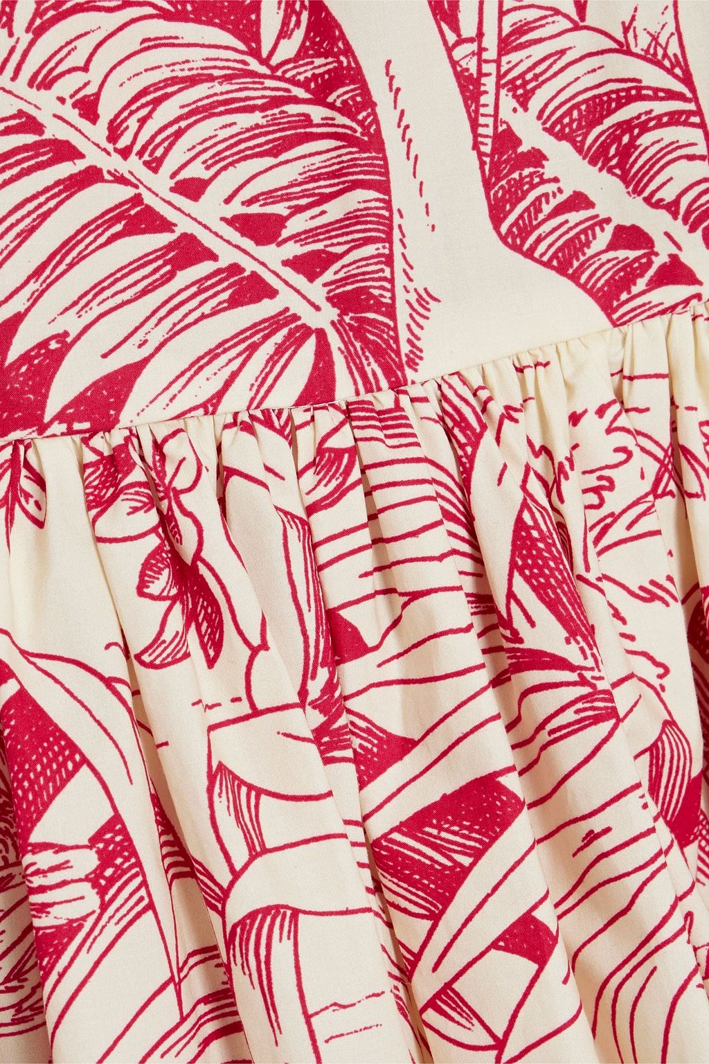 REDVALENTINO Printed cotton-poplin midi dress