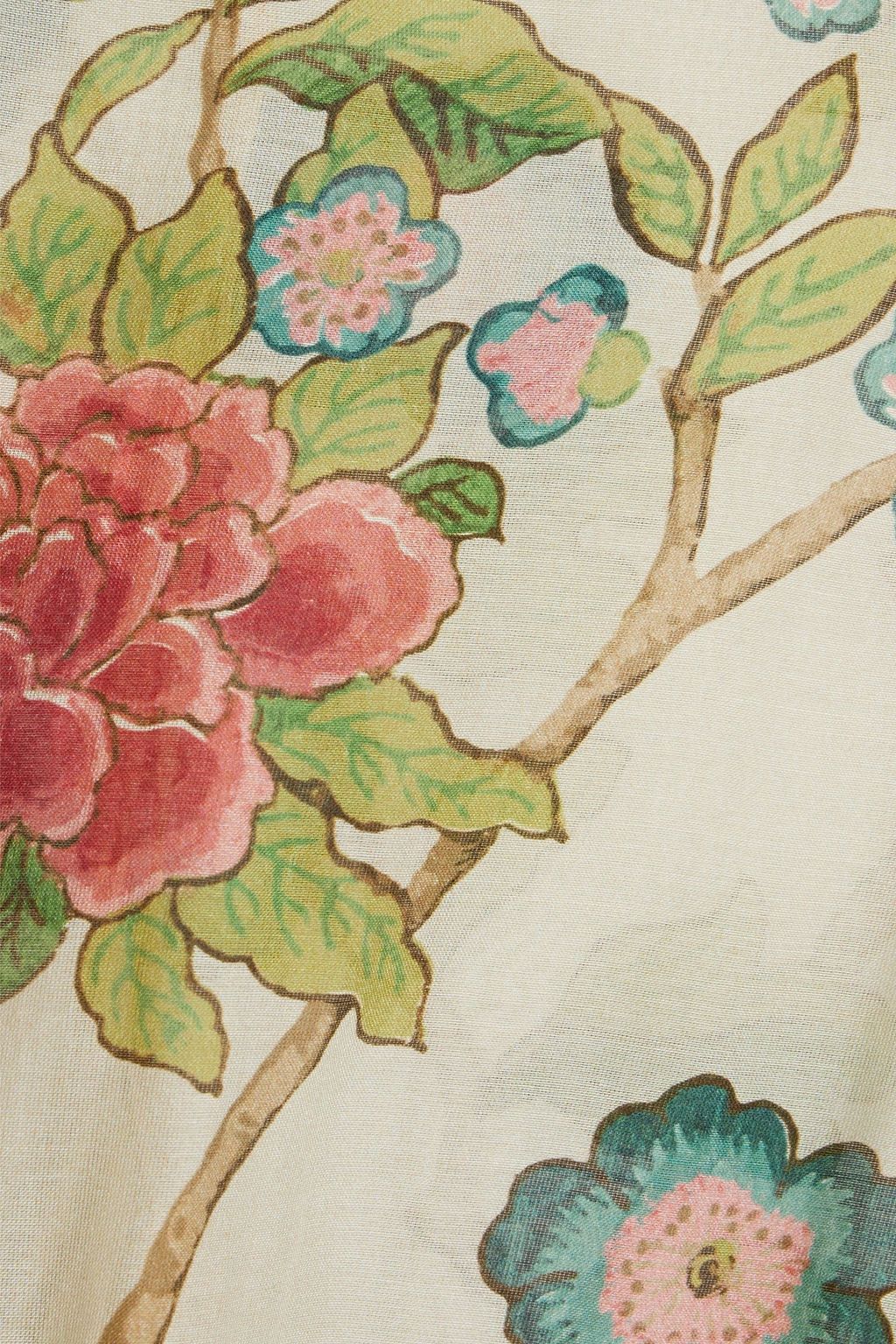 REDVALENTINO Floral-print cotton and silk-blend voile dress