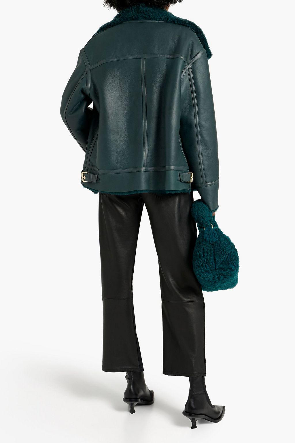 DOM GOOR Shearling biker jacket