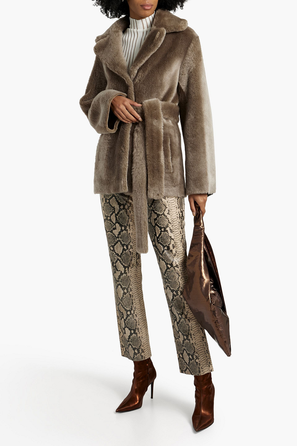 Dom Goor Kelly Shearling Jacket In Mushroom