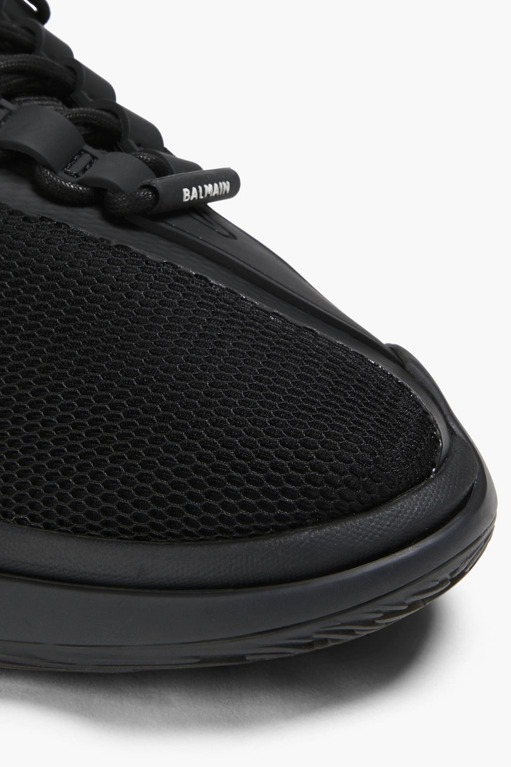 BALMAIN B-Runner leather-trimmed mesh sneakers