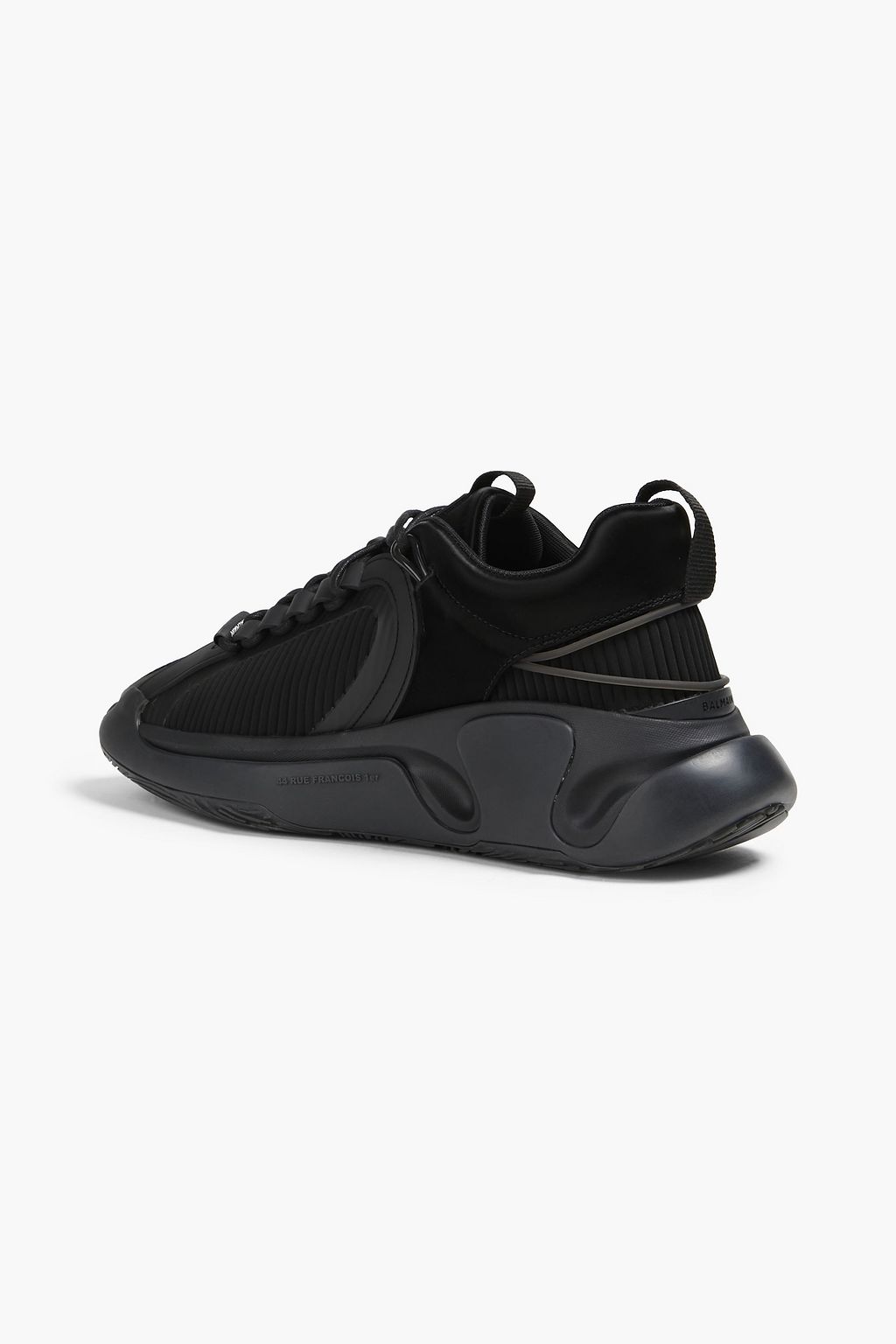 BALMAIN B-Runner leather-trimmed mesh sneakers