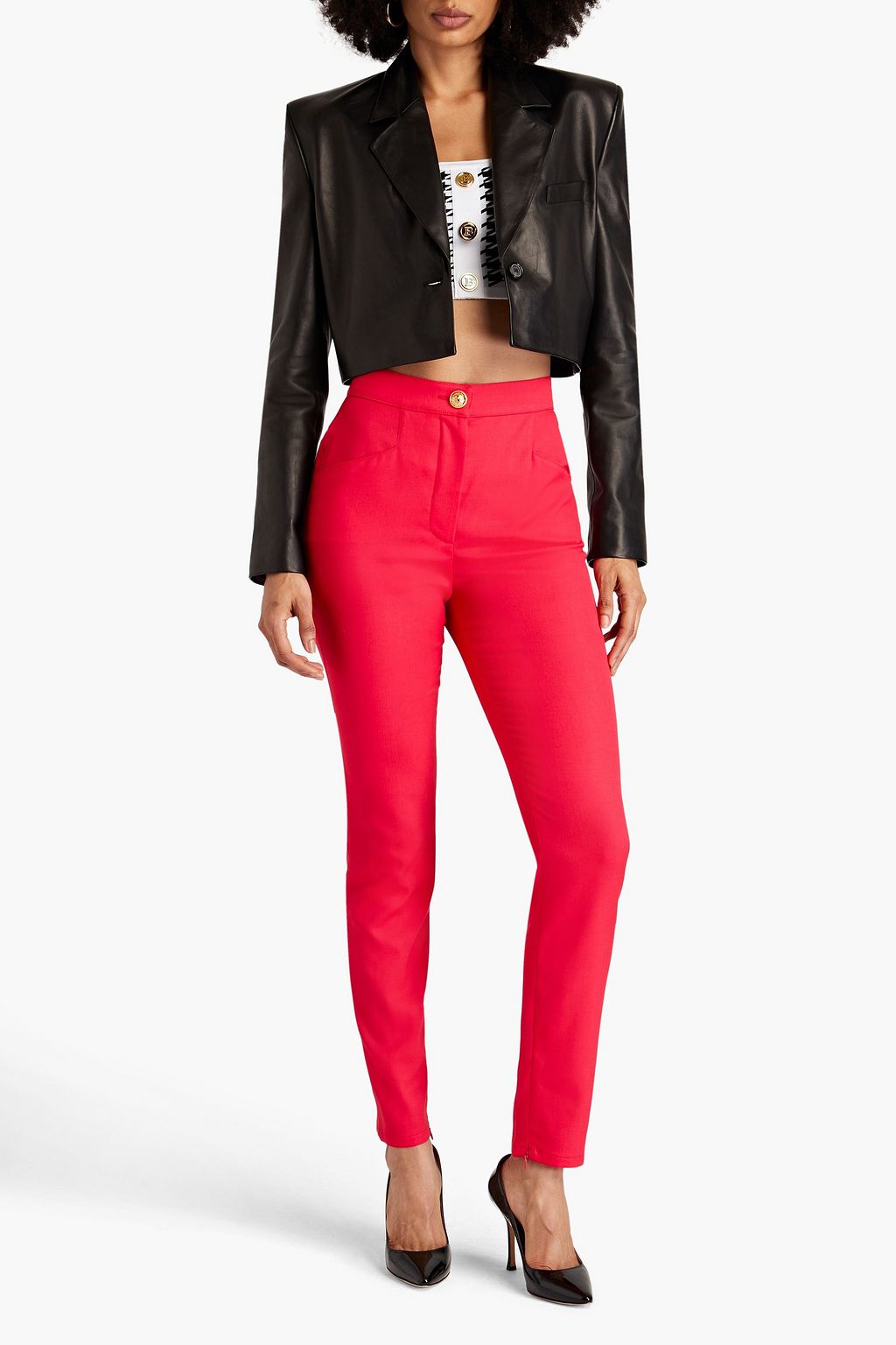 BALMAIN Wool-blend slim-leg pants