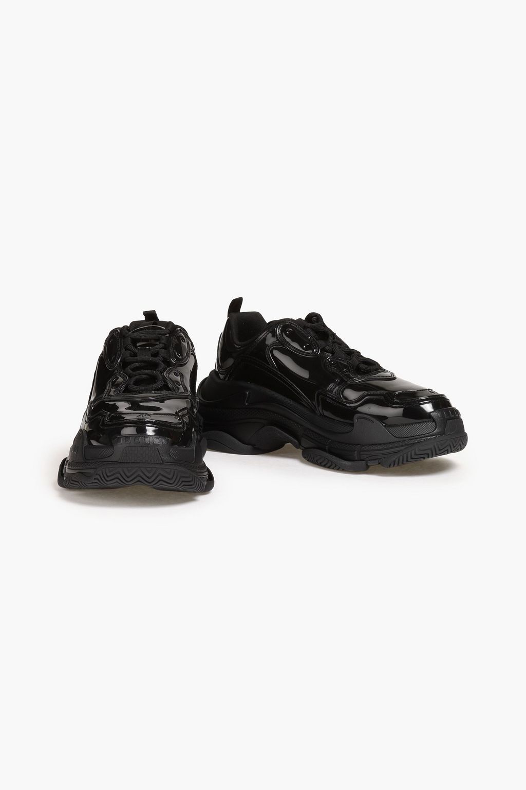 BALENCIAGA Triple S フェイクパテントレザー スニーカー