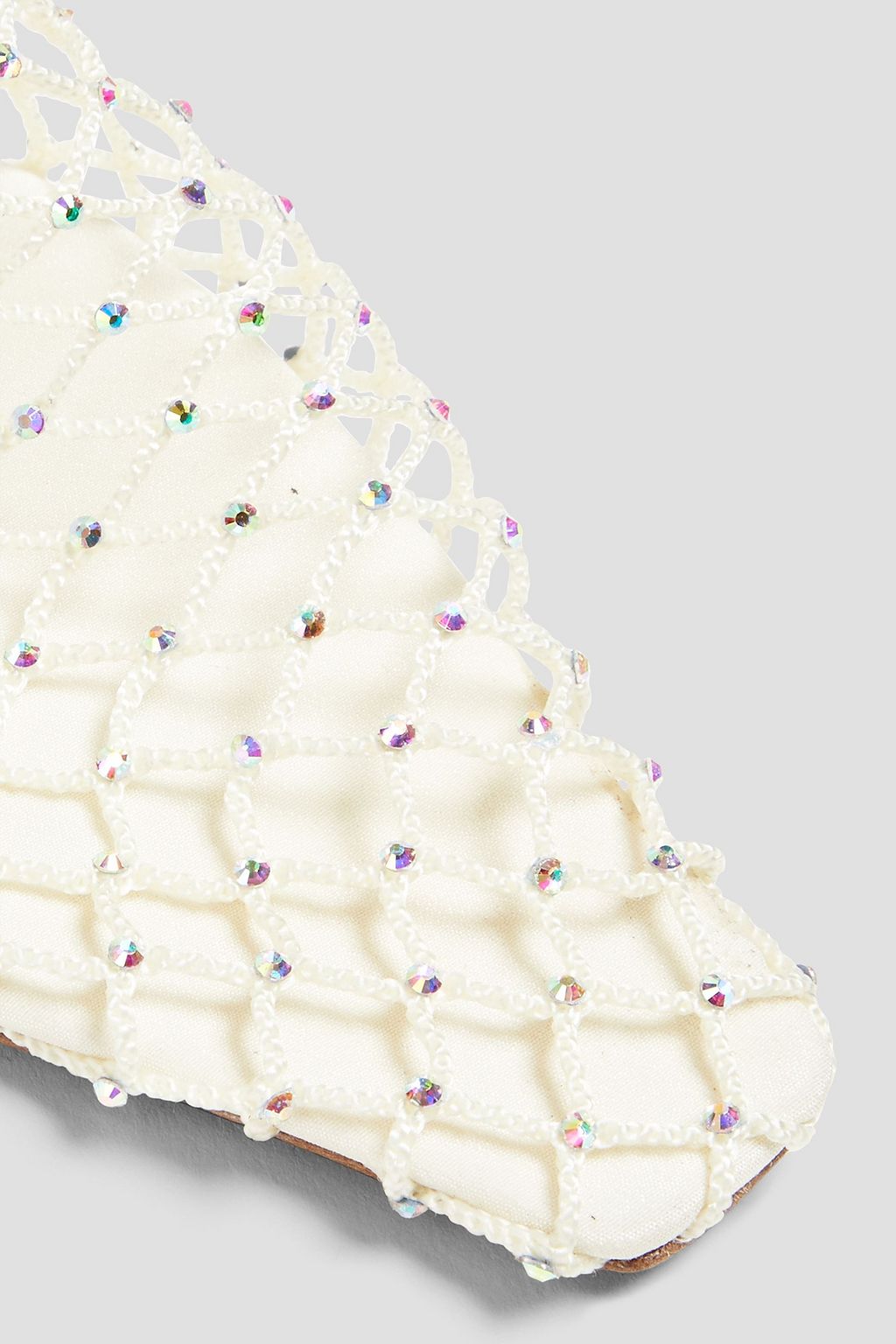NEOUS Crystal-embellished fishnet mules