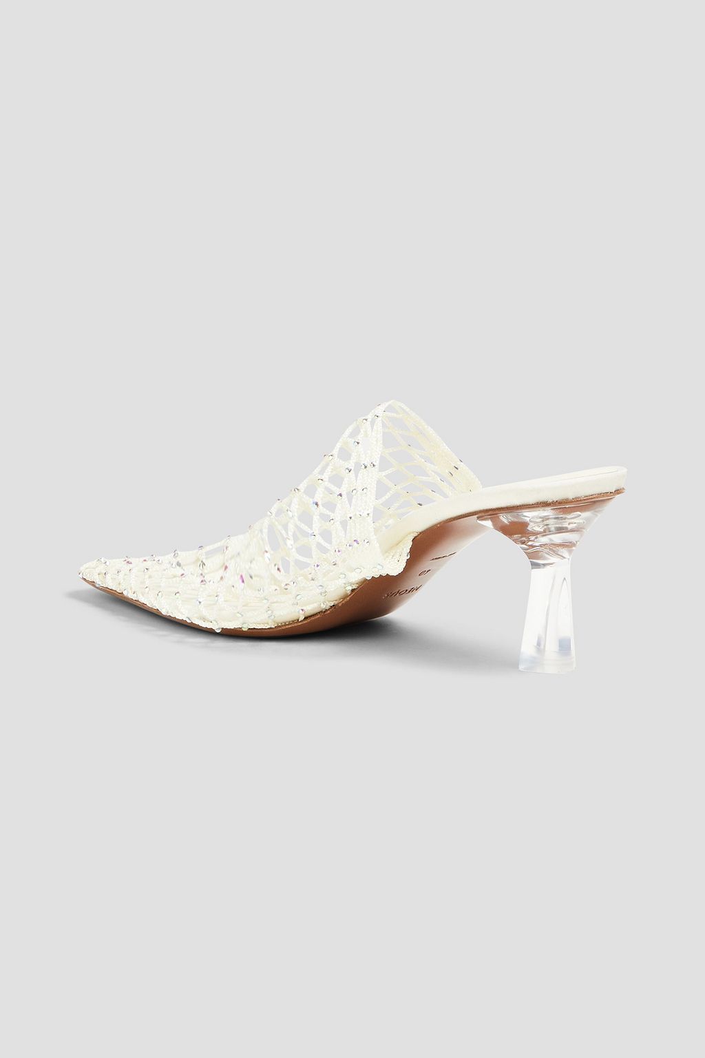 NEOUS Crystal-embellished fishnet mules