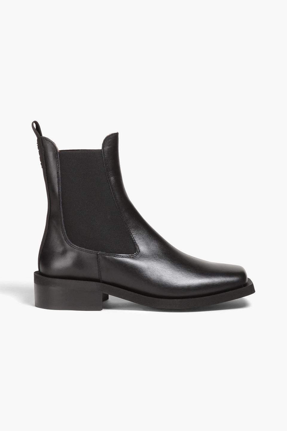 Ganni Chelsea-boots Aus Leder In Black