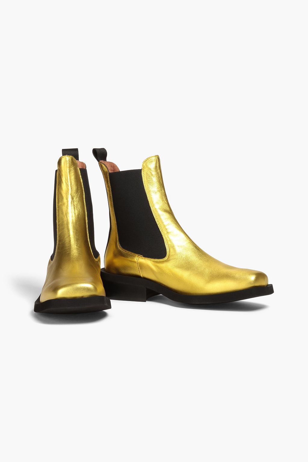 GANNI Metallic leather Chelsea boots