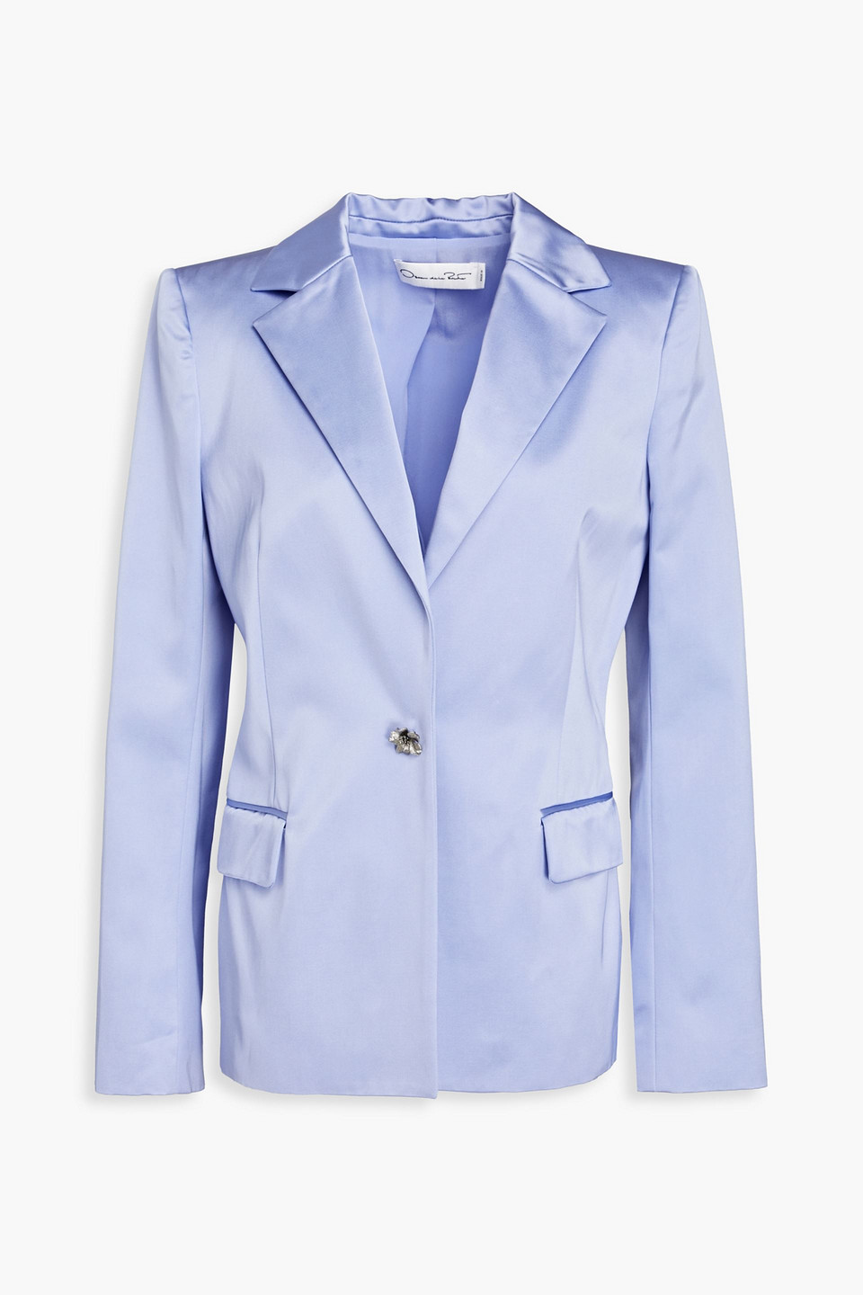 Oscar De La Renta Satin-twill Blazer In Blue