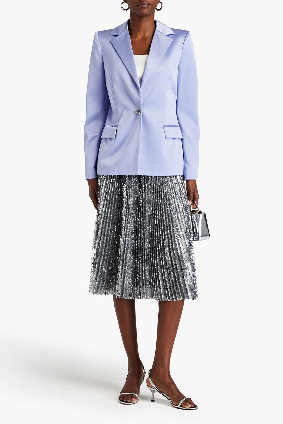 Oscar De La Renta Satin-twill Blazer In Lavender