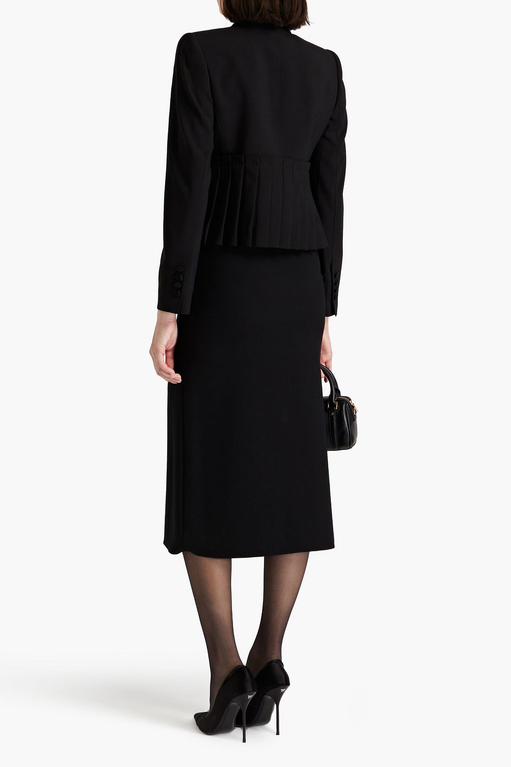 DOLCE&GABBANA Pleated stretch-wool crepe jacket