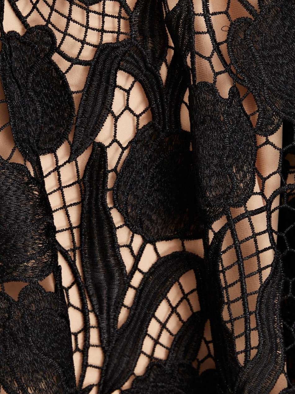 guipure lace midi dress