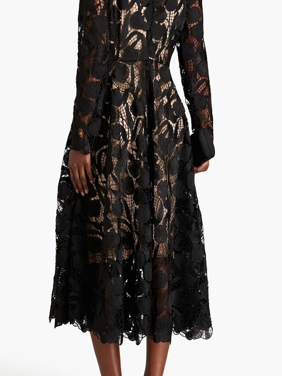 guipure lace midi dress