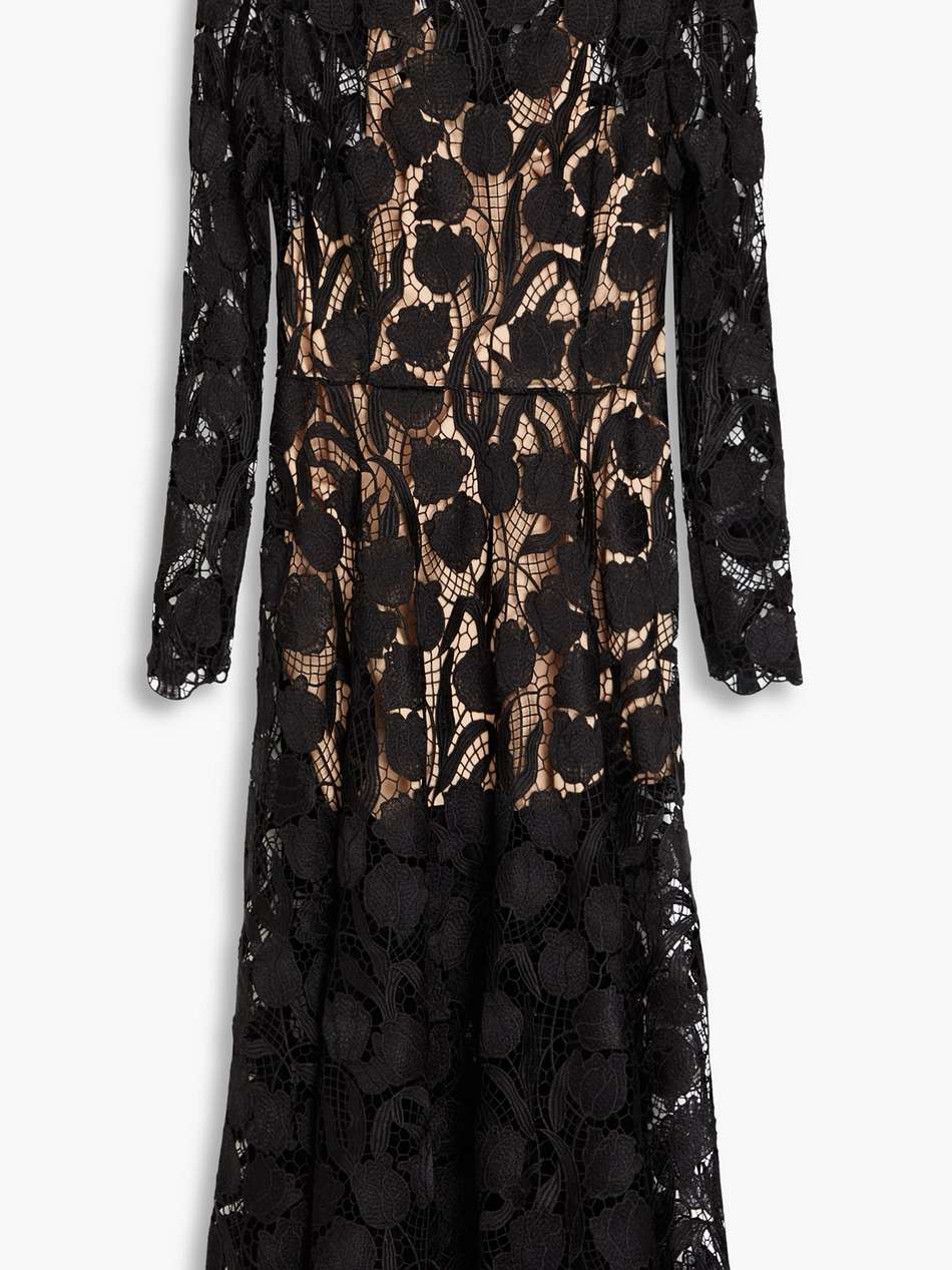 guipure lace midi dress