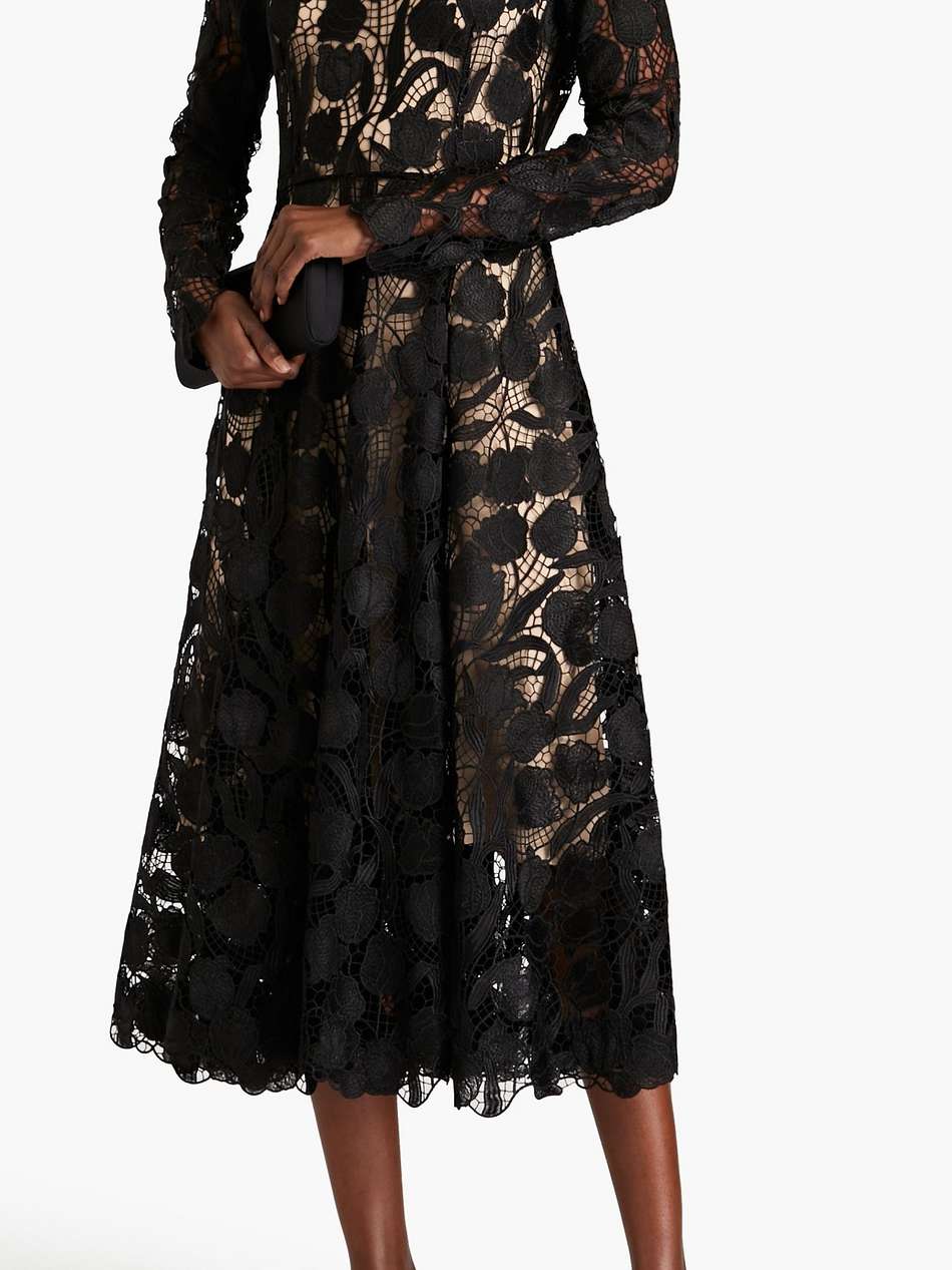 guipure lace midi dress