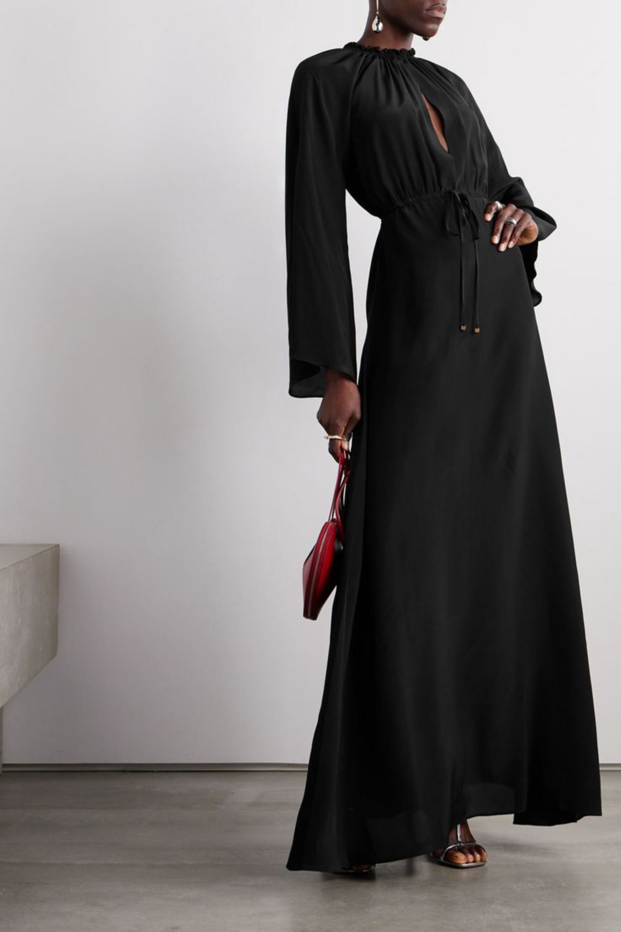 Dodo Bar Or Ala belted silk crepe de chine maxi dress