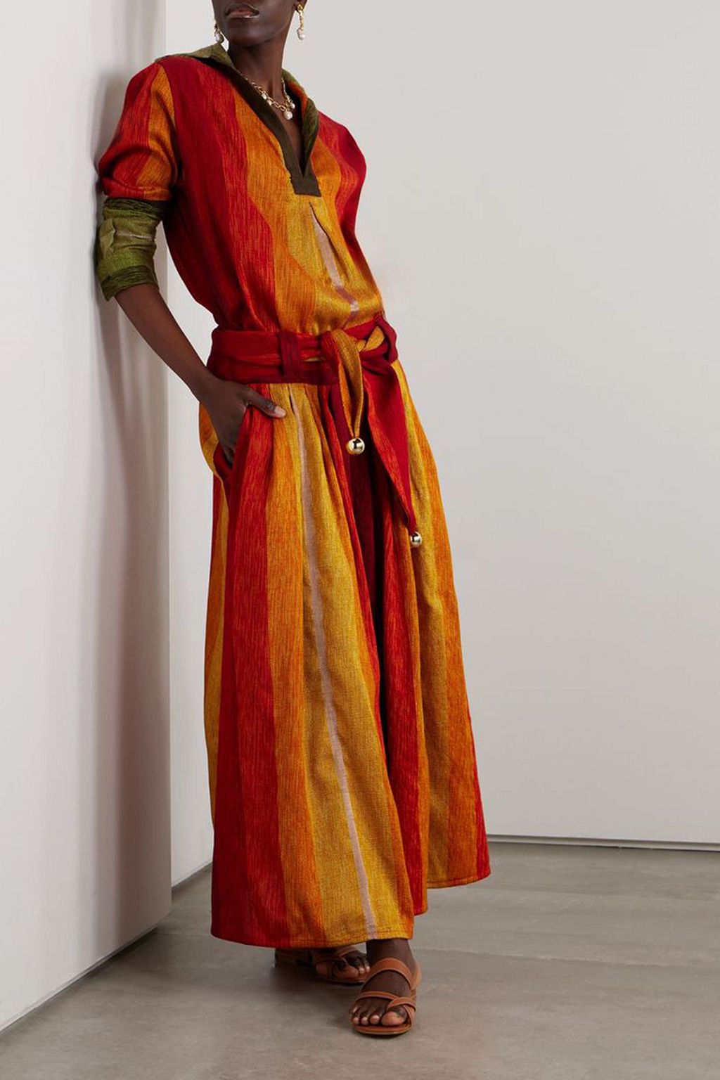 ADMONA Amal Maxirock aus Jacquard mit Bindegürtel