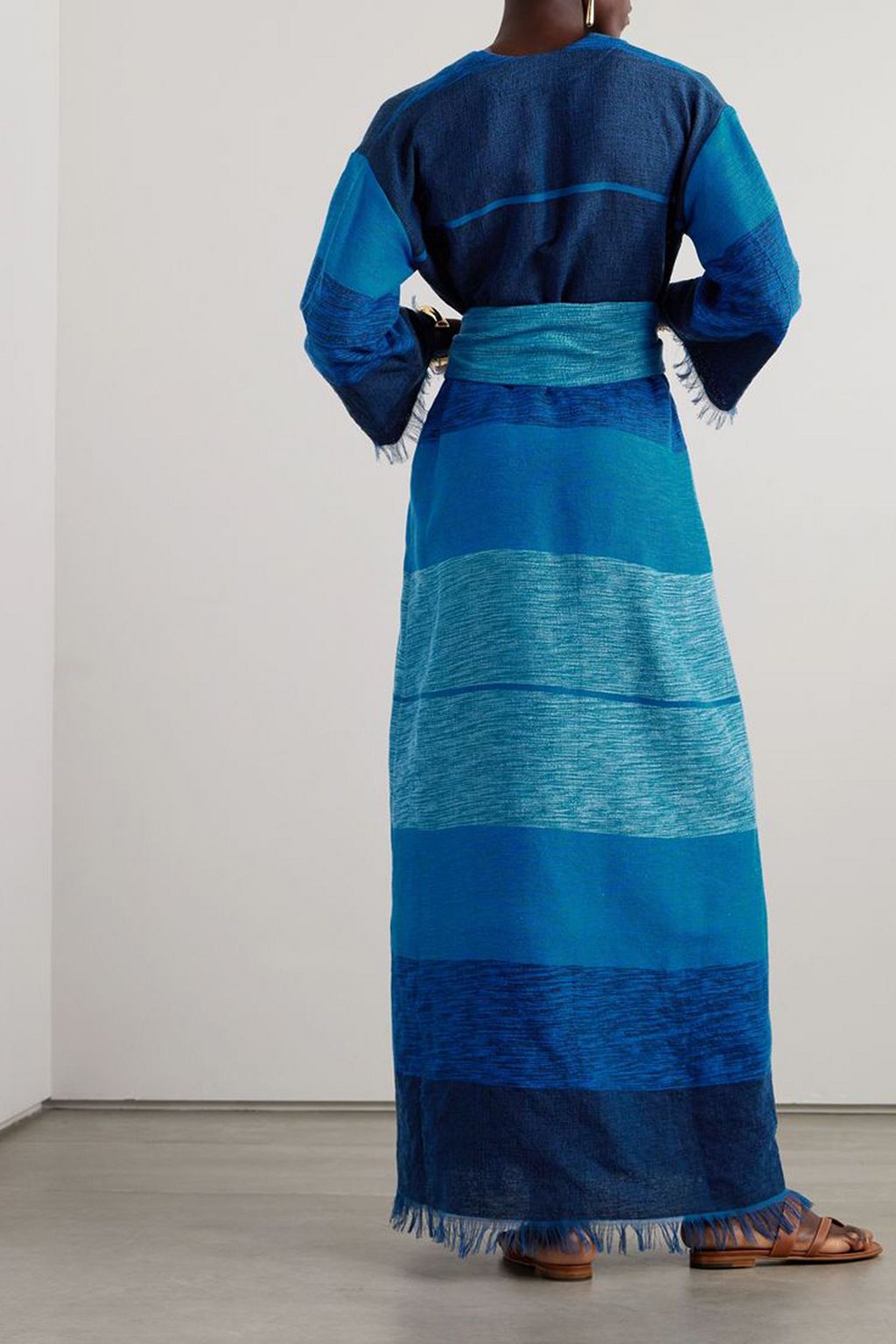 ADMONA Afef belted woven maxi dress